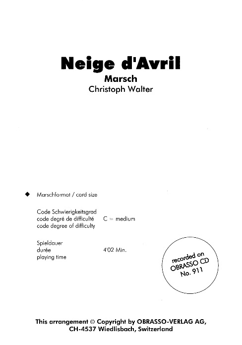Neige d'Avril - cliquer ici