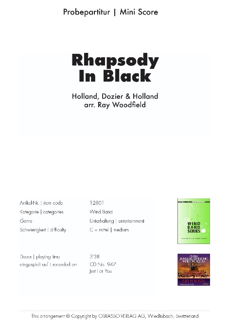 Rhapsody in Black (Reach Out I'll Be There) - cliquer ici