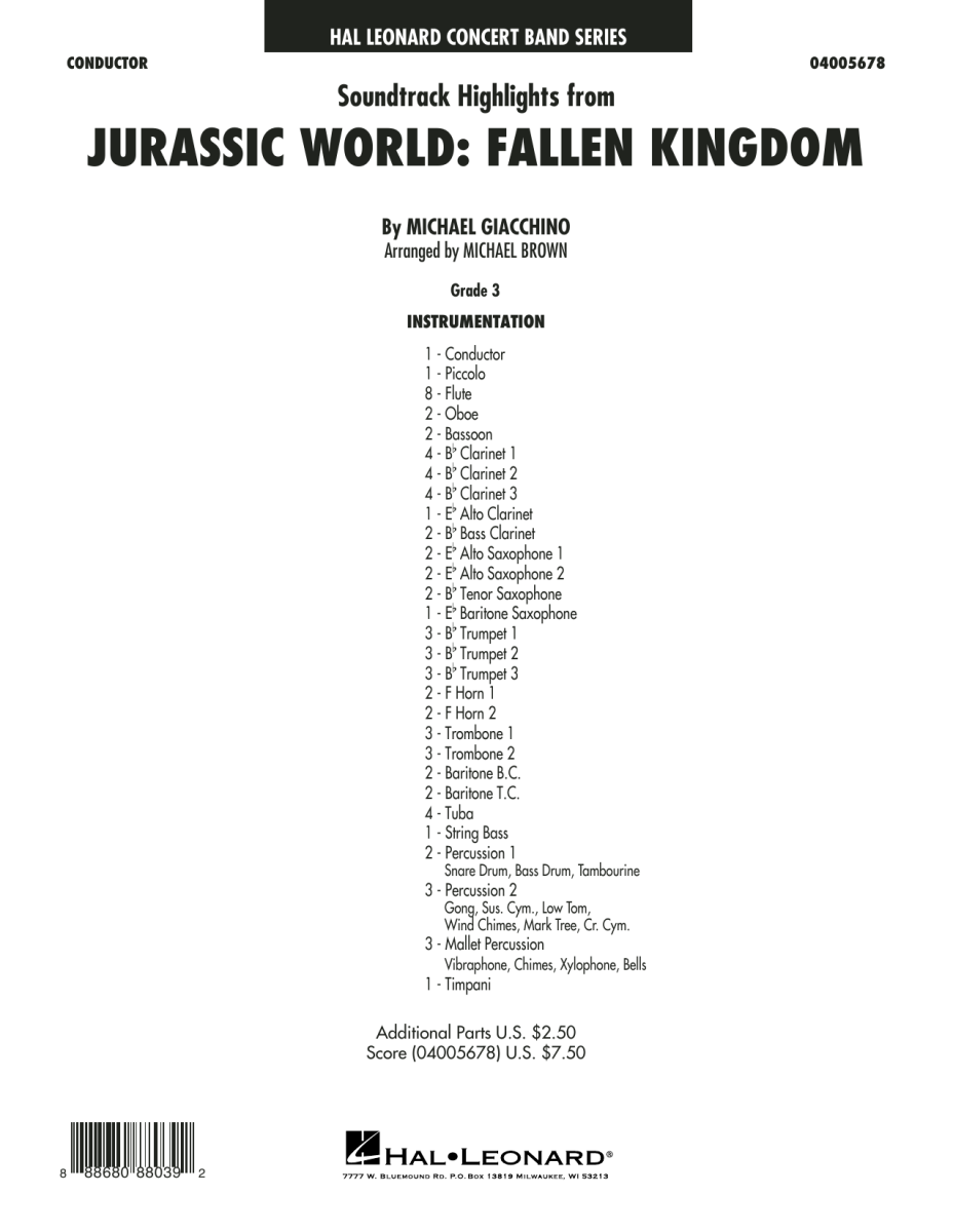 Soundtrack Highlights from Jurassic World: Fallen Kingdom - cliquer ici