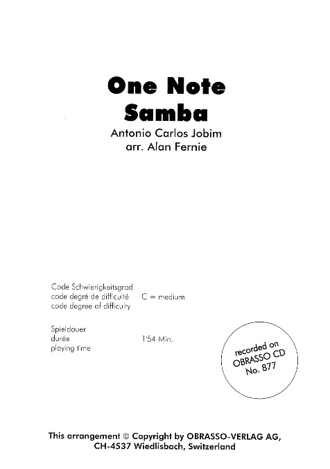 One Note Samba - cliquer ici