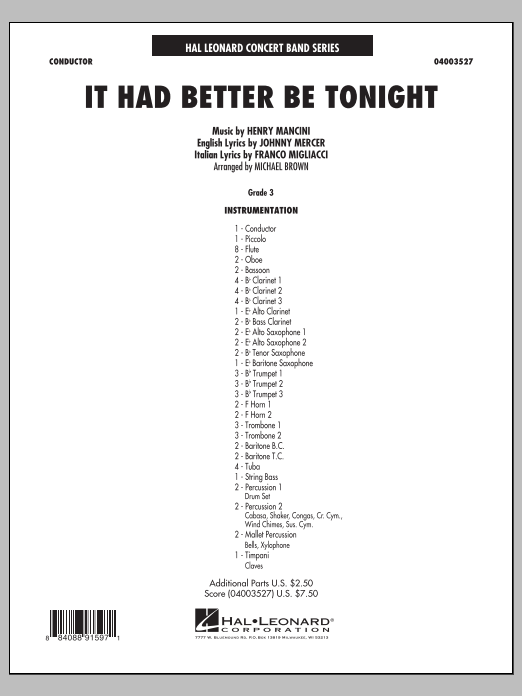 It Had Better Be Tonight - cliquer ici