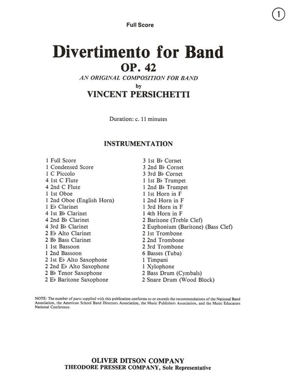 Divertimento for Band - cliquer ici