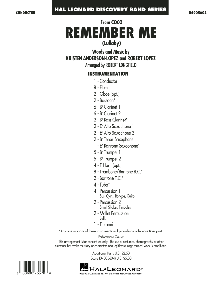 Remember Me (from 'Coco') - cliquer ici