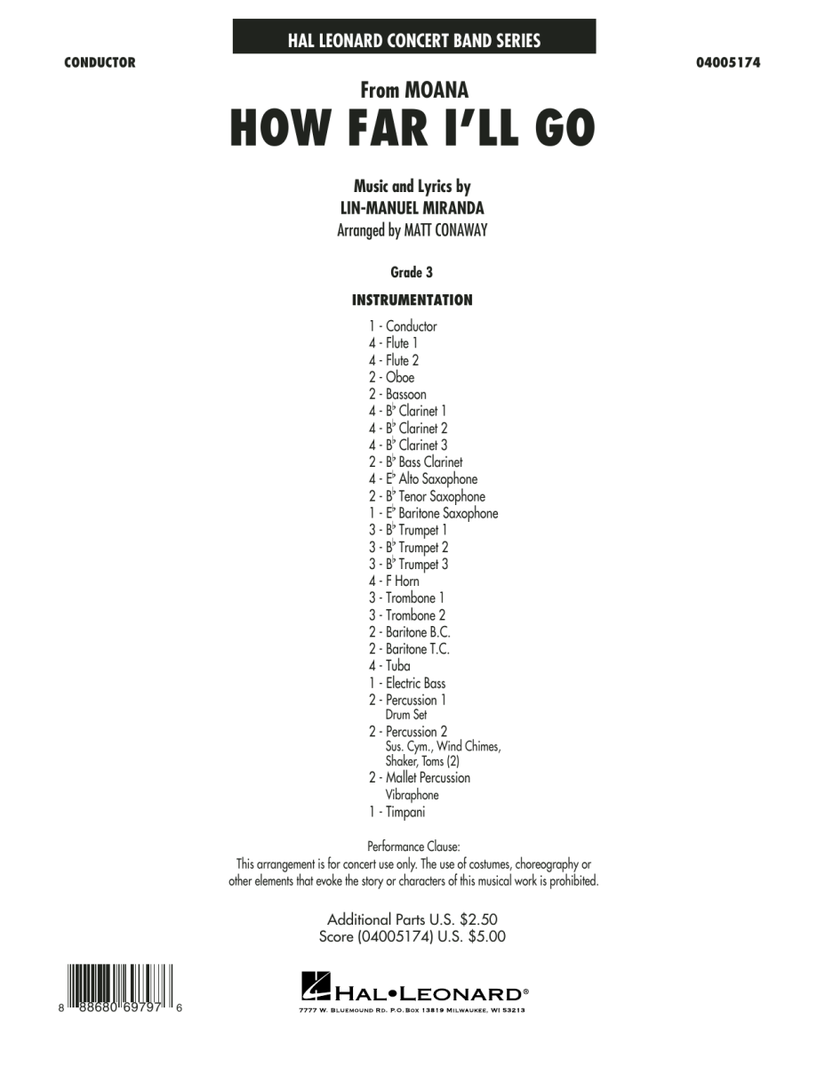 How Far I'll Go (from Moana) - cliquer ici