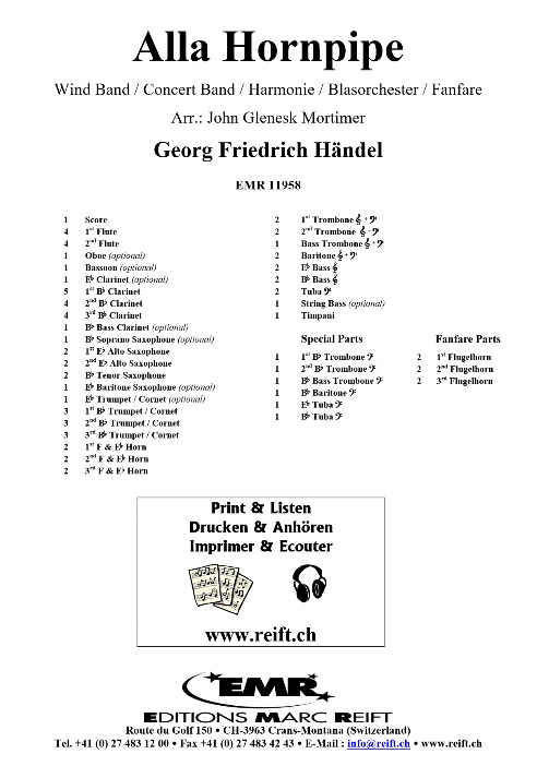 Alla Hornpipe (aus Suite #2 in D-Dur) - cliquer ici