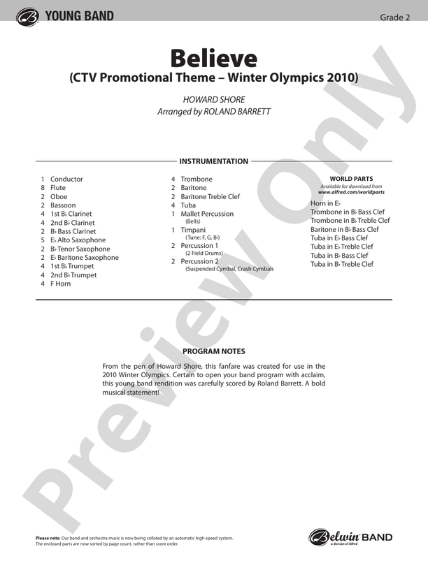Believe (Winter Olympics 2010) - cliquer ici