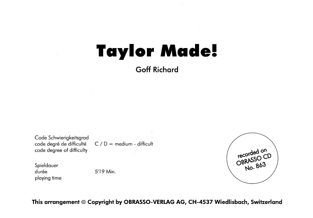 Taylor Made - cliquer ici