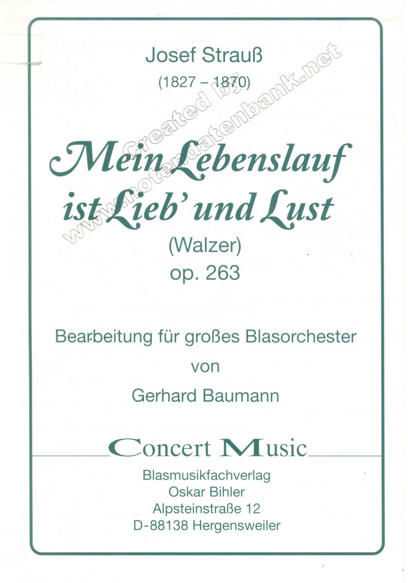 Mein Lebenslauf ist Lieb und Lust - cliquer ici
