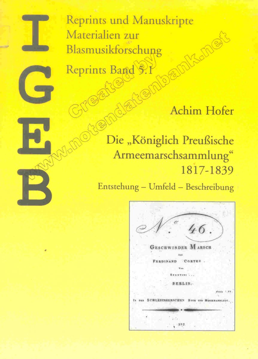 Königlich Preußische Armeemarschsammlung, Die, 1817-1839 (Enstehung - Umfeld - Beschreibung) - cliquez pour agrandir l'image