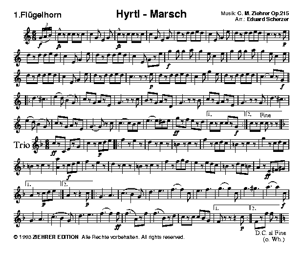 Hyrtl-Marsch - Extrait du conducteur